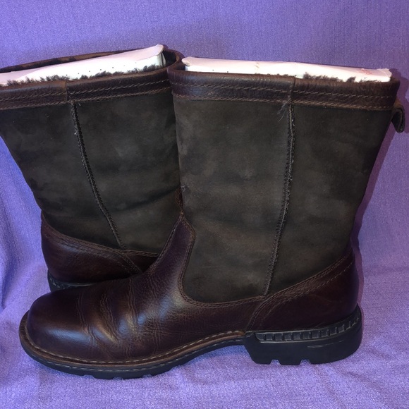 Slightly Used Men’s UGG Beacon 3263 Wool Lined Boots Size 11 Brown - Picture 8 of 11
